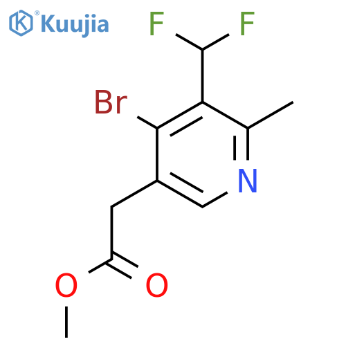 Methyl 4-bromo-3-(difluoromethyl)-2-methylpyridine-5-acetate structure