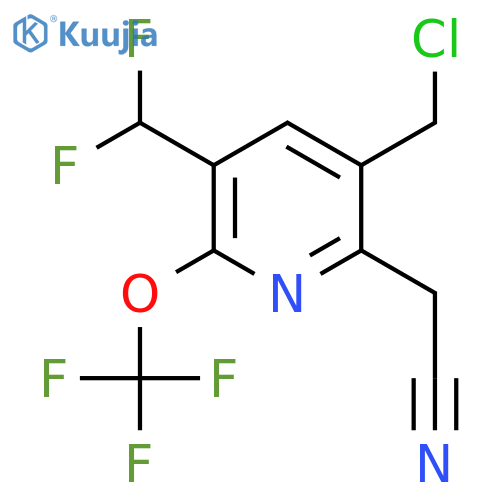 3-(Chloromethyl)-5-(difluoromethyl)-6-(trifluoromethoxy)pyridine-2-acetonitrile structure