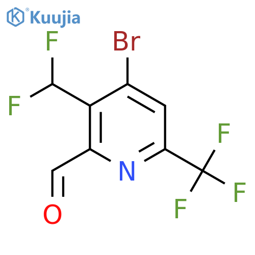 4-Bromo-3-(difluoromethyl)-6-(trifluoromethyl)pyridine-2-carboxaldehyde structure