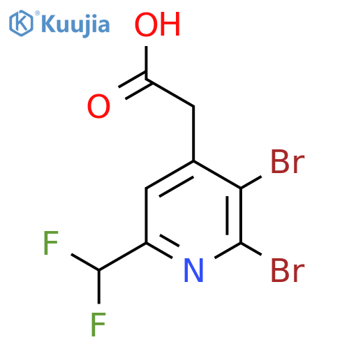 2,3-Dibromo-6-(difluoromethyl)pyridine-4-acetic acid structure