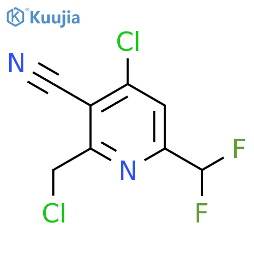 4-Chloro-2-(chloromethyl)-3-cyano-6-(difluoromethyl)pyridine structure