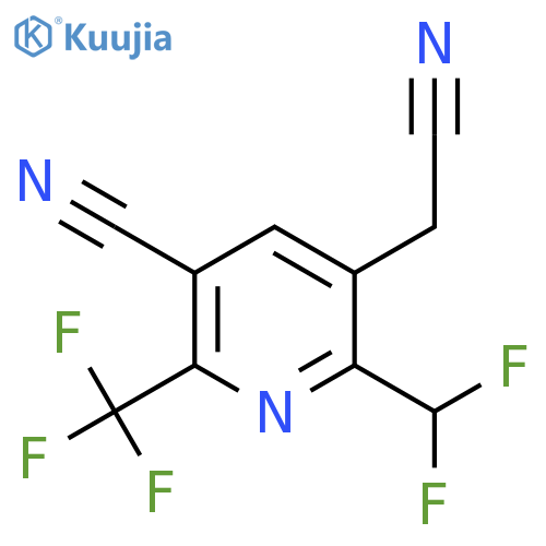 3-Cyano-6-(difluoromethyl)-2-(trifluoromethyl)pyridine-5-acetonitrile structure