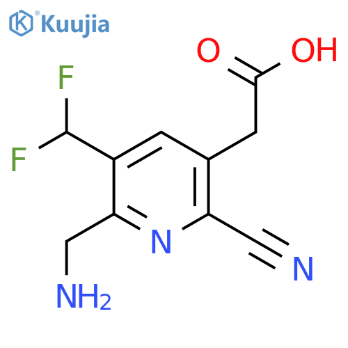 2-(Aminomethyl)-6-cyano-3-(difluoromethyl)pyridine-5-acetic acid structure