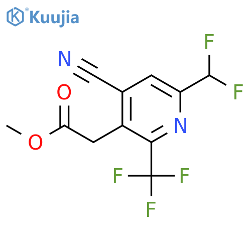 Methyl 4-cyano-6-(difluoromethyl)-2-(trifluoromethyl)pyridine-3-acetate structure