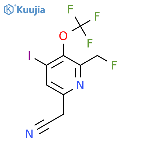 2-(Fluoromethyl)-4-iodo-3-(trifluoromethoxy)pyridine-6-acetonitrile structure