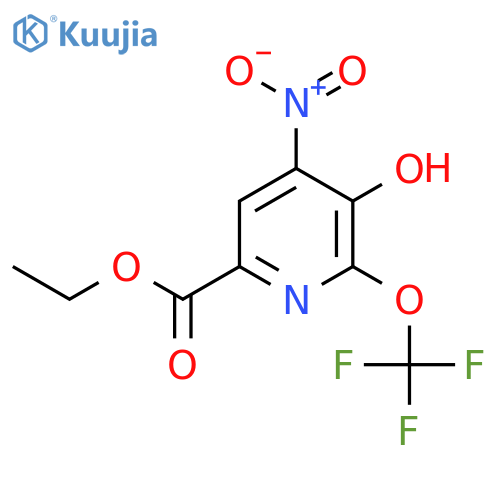 Ethyl 3-hydroxy-4-nitro-2-(trifluoromethoxy)pyridine-6-carboxylate structure