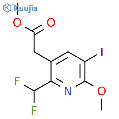 Methyl 2-(difluoromethyl)-5-iodo-6-methoxypyridine-3-acetate structure