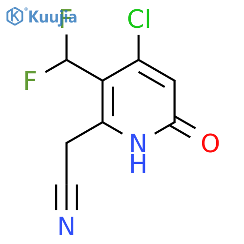 4-Chloro-3-(difluoromethyl)-6-hydroxypyridine-2-acetonitrile structure