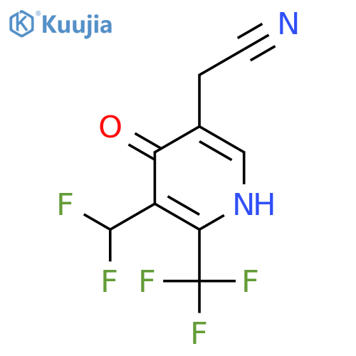 3-(Difluoromethyl)-4-hydroxy-2-(trifluoromethyl)pyridine-5-acetonitrile structure