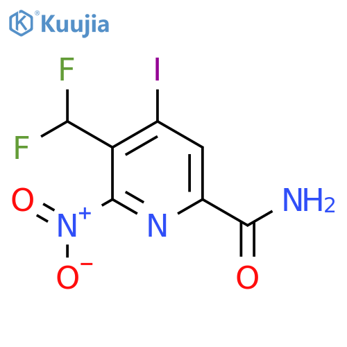 3-(Difluoromethyl)-4-iodo-2-nitropyridine-6-carboxamide structure