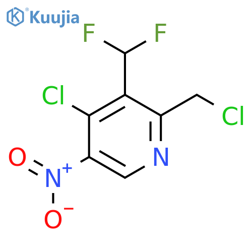 4-Chloro-2-(chloromethyl)-3-(difluoromethyl)-5-nitropyridine structure