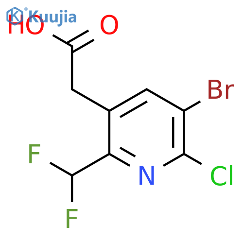 3-Bromo-2-chloro-6-(difluoromethyl)pyridine-5-acetic acid structure
