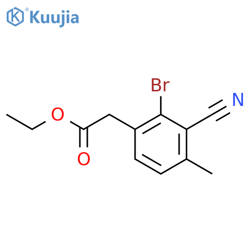 Ethyl 2-bromo-3-cyano-4-methylphenylacetate structure