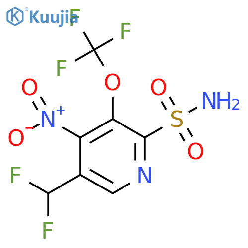 5-(Difluoromethyl)-4-nitro-3-(trifluoromethoxy)pyridine-2-sulfonamide structure