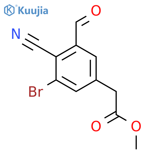 Methyl 3-bromo-4-cyano-5-formylphenylacetate structure