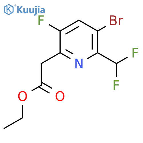 Ethyl 3-bromo-2-(difluoromethyl)-5-fluoropyridine-6-acetate structure