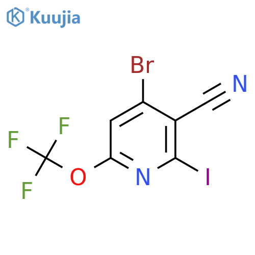 4-Bromo-3-cyano-2-iodo-6-(trifluoromethoxy)pyridine structure