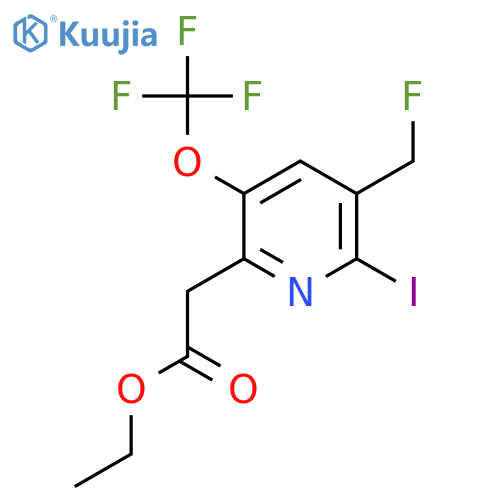 Ethyl 3-(fluoromethyl)-2-iodo-5-(trifluoromethoxy)pyridine-6-acetate structure