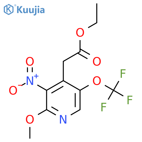 Ethyl 2-methoxy-3-nitro-5-(trifluoromethoxy)pyridine-4-acetate structure