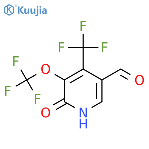 2-Hydroxy-3-(trifluoromethoxy)-4-(trifluoromethyl)pyridine-5-carboxaldehyde structure