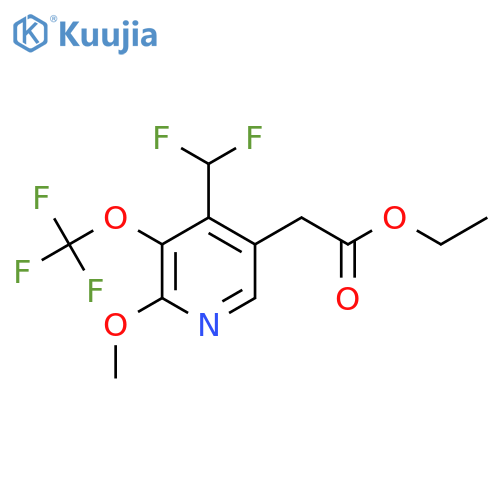 Ethyl 4-(difluoromethyl)-2-methoxy-3-(trifluoromethoxy)pyridine-5-acetate structure