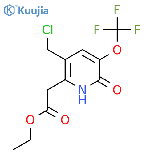 Ethyl 5-(chloromethyl)-2-hydroxy-3-(trifluoromethoxy)pyridine-6-acetate structure