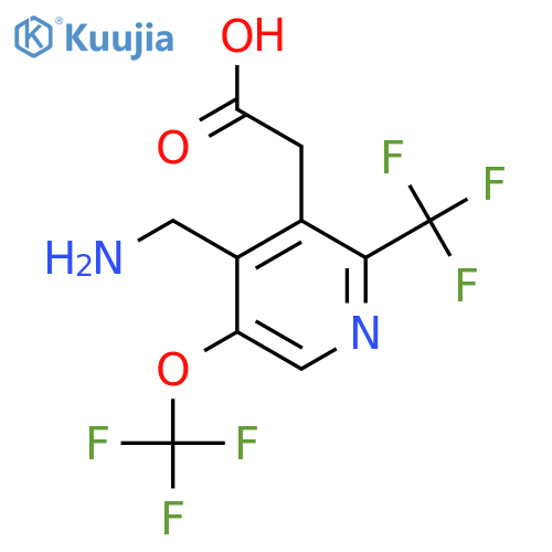 4-(Aminomethyl)-5-(trifluoromethoxy)-2-(trifluoromethyl)pyridine-3-acetic acid structure