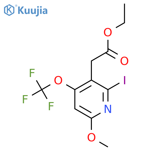 Ethyl 2-iodo-6-methoxy-4-(trifluoromethoxy)pyridine-3-acetate structure