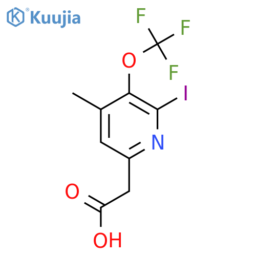2-Iodo-4-methyl-3-(trifluoromethoxy)pyridine-6-acetic acid structure