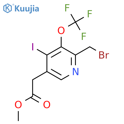 Methyl 2-(bromomethyl)-4-iodo-3-(trifluoromethoxy)pyridine-5-acetate structure