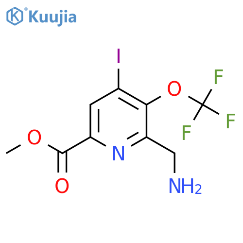 Methyl 2-(aminomethyl)-4-iodo-3-(trifluoromethoxy)pyridine-6-carboxylate structure
