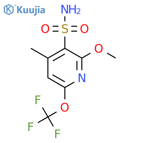 2-Methoxy-4-methyl-6-(trifluoromethoxy)pyridine-3-sulfonamide structure
