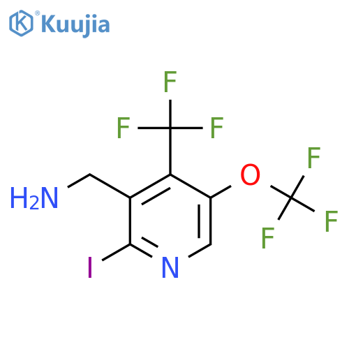 3-(Aminomethyl)-2-iodo-5-(trifluoromethoxy)-4-(trifluoromethyl)pyridine structure