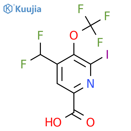 4-(Difluoromethyl)-2-iodo-3-(trifluoromethoxy)pyridine-6-carboxylic acid structure