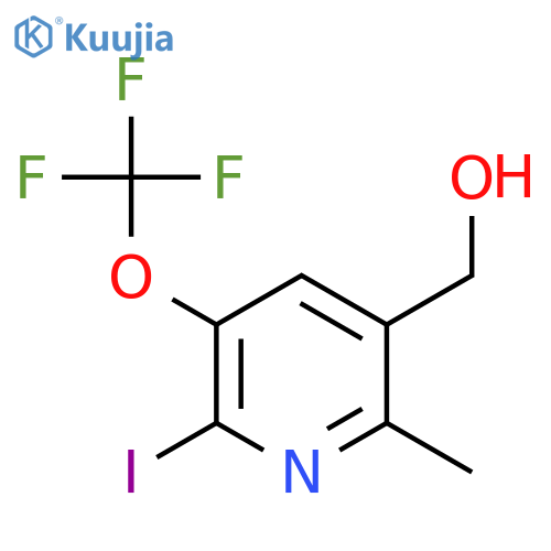 2-Iodo-6-methyl-3-(trifluoromethoxy)pyridine-5-methanol structure