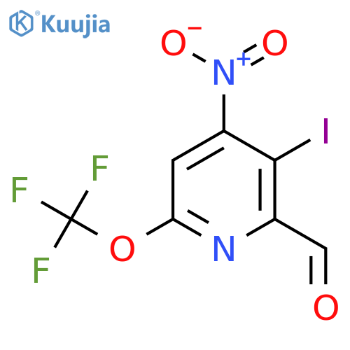 3-Iodo-4-nitro-6-(trifluoromethoxy)pyridine-2-carboxaldehyde structure
