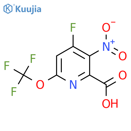 4-Fluoro-3-nitro-6-(trifluoromethoxy)pyridine-2-carboxylic acid structure