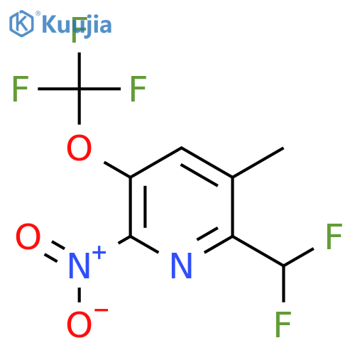 2-(Difluoromethyl)-3-methyl-6-nitro-5-(trifluoromethoxy)pyridine structure