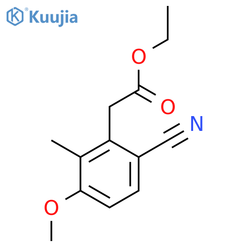 Ethyl 6-cyano-3-methoxy-2-methylphenylacetate structure