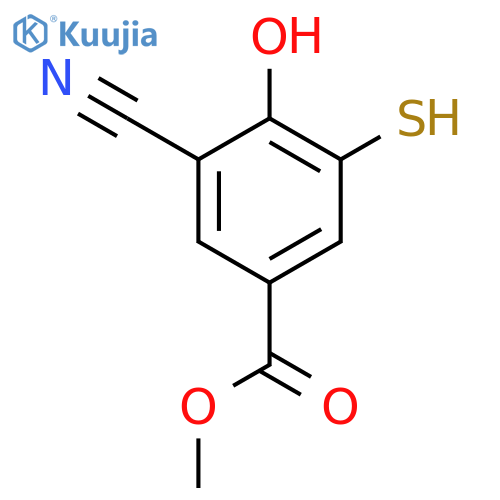 Methyl 3-cyano-4-hydroxy-5-mercaptobenzoate structure