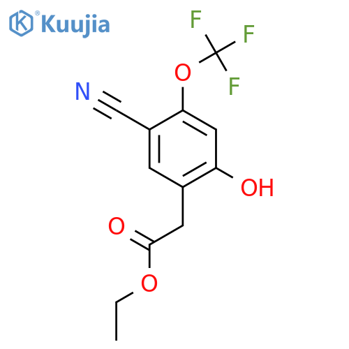 Ethyl 5-cyano-2-hydroxy-4-(trifluoromethoxy)phenylacetate structure