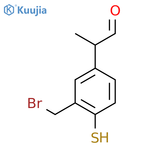 3-(Bromomethyl)-4-mercaptophenylpropanal structure