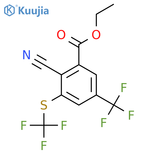Ethyl 2-cyano-5-trifluoromethyl-3-(trifluoromethylthio)benzoate structure