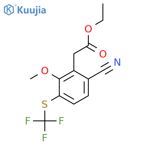 Ethyl 6-cyano-2-methoxy-3-(trifluoromethylthio)phenylacetate structure