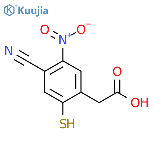 4-Cyano-2-mercapto-5-nitrophenylacetic acid structure