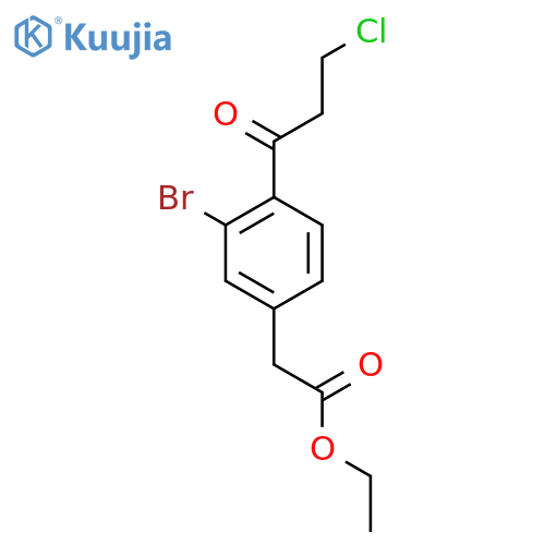 Ethyl 3-bromo-4-(3-chloropropanoyl)phenylacetate structure