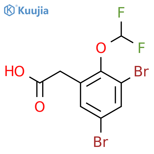 3,5-Dibromo-2-(difluoromethoxy)phenylacetic acid structure