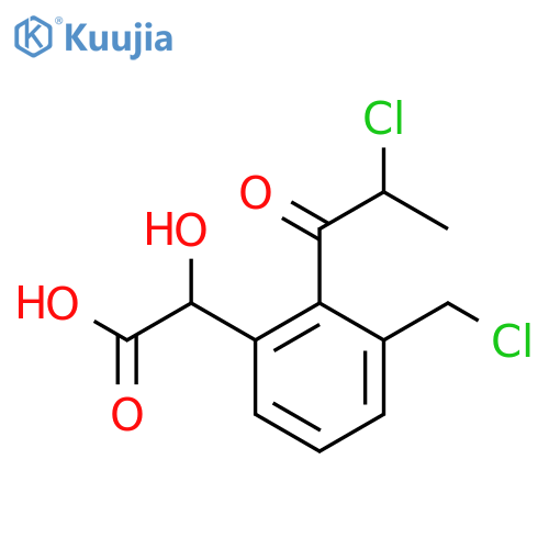 3-(Chloromethyl)-2-(2-chloropropanoyl)mandelic acid structure