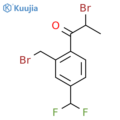 2-Bromo-1-(2-(bromomethyl)-4-(difluoromethyl)phenyl)propan-1-one structure
