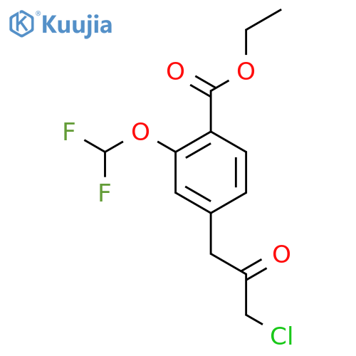 Ethyl 4-(3-chloro-2-oxopropyl)-2-(difluoromethoxy)benzoate structure